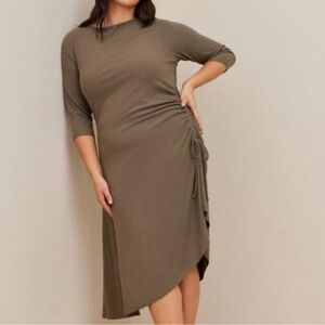 Elegant Olive Midi Dress
